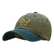 Minimalist Lion Outline Embroidered Unstructured Cotton Cap