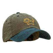 Minimalist Lion Outline Embroidered Unstructured Cotton Cap