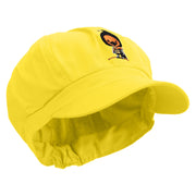 Chicken Warrior Embroidered Cotton Elastic Newsboy Cap - Yellow OSFM