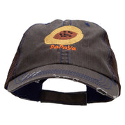 Papaya Embroidered Low Profile Special Cotton Mesh Cap - Brown OSFM