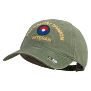 U.S. Army 9th Infantry Division Embroidered Washed Solid Pigment Dyed Cotton Twill Brass Buckle Cap - Olive OSFM