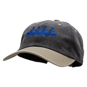 Rowing Team Embroidered Pigment Dyed Wash Cap - Black-Khaki OSFM