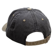 Rowing Team Embroidered Pigment Dyed Wash Cap - Black-Khaki OSFM