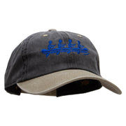 Rowing Team Embroidered Pigment Dyed Wash Cap - Black-Khaki OSFM