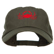 Crab Embroidered Unconstructed Cap