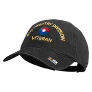 U.S. Army 9th Infantry Division Embroidered Washed Solid Pigment Dyed Cotton Twill Brass Buckle Cap - Black OSFM