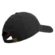 U.S. Army 9th Infantry Division Embroidered Washed Solid Pigment Dyed Cotton Twill Brass Buckle Cap - Black OSFM