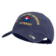 U.S. Army 9th Infantry Division Embroidered Washed Solid Pigment Dyed Cotton Twill Brass Buckle Cap - Navy OSFM