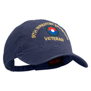 U.S. Army 9th Infantry Division Embroidered Washed Solid Pigment Dyed Cotton Twill Brass Buckle Cap - Navy OSFM