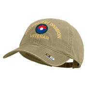 U.S. Army 9th Infantry Division Embroidered Washed Solid Pigment Dyed Cotton Twill Brass Buckle Cap - Khaki OSFM
