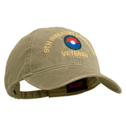U.S. Army 9th Infantry Division Embroidered Washed Solid Pigment Dyed Cotton Twill Brass Buckle Cap - Khaki OSFM