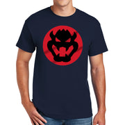 Bowser Designed Big Size Cotton Polyester DryBlend T-Shirt - Navy S