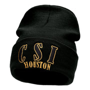 CSI Houston Embroidered 12 Inch Long Knitted Beanie