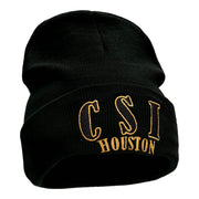 CSI Houston Embroidered 12 Inch Long Knitted Beanie