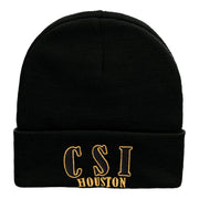 CSI Houston Embroidered 12 Inch Long Knitted Beanie