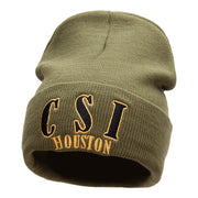 CSI Houston Embroidered 12 Inch Long Knitted Beanie