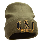 CSI Houston Embroidered 12 Inch Long Knitted Beanie