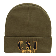 CSI Houston Embroidered 12 Inch Long Knitted Beanie