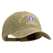 U.S. Army 11th Infantry Brigade Embroidered Washed Solid Pigment Dyed Cotton Twill Brass Buckle Cap - Khaki OSFM