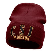 CSI Houston Embroidered 12 Inch Long Knitted Beanie