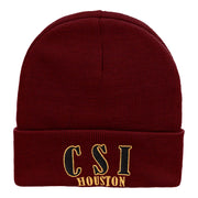 CSI Houston Embroidered 12 Inch Long Knitted Beanie