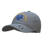 Lunar New Year Ox Embroidered Unstructured Cotton Twill Washed Cap