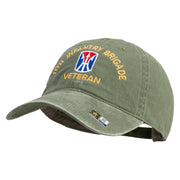 U.S. Army 11th Infantry Brigade Embroidered Washed Solid Pigment Dyed Cotton Twill Brass Buckle Cap - Olive OSFM