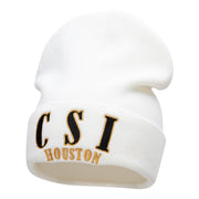 CSI Houston Embroidered 12 Inch Long Knitted Beanie