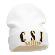 CSI Houston Embroidered 12 Inch Long Knitted Beanie