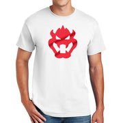 Bowser King Koopa Big Size Cotton Polyester DryBlend T-Shirt - White S