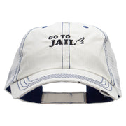 Go To Jail Embroidered Low Profile Special Cotton Mesh Cap - Putty OSFM