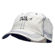 Go To Jail Embroidered Low Profile Special Cotton Mesh Cap - Putty OSFM