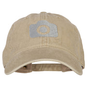 Camera Design Photographer Embroidered Washed Cotton Twill Cap