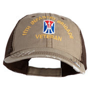 U.S. Army 11th Infantry Brigade Embroidered Low Profile Special Cotton Mesh Cap - Khaki-Brown OSFM