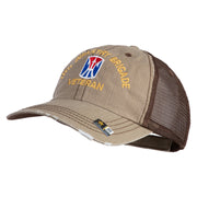 U.S. Army 11th Infantry Brigade Embroidered Low Profile Special Cotton Mesh Cap - Khaki-Brown OSFM
