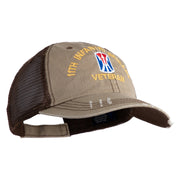 U.S. Army 11th Infantry Brigade Embroidered Low Profile Special Cotton Mesh Cap - Khaki-Brown OSFM