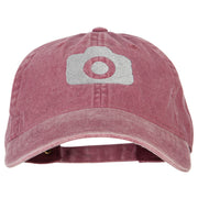 Camera Design Photographer Embroidered Washed Cotton Twill Cap