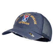 U.S. Army 11th Infantry Brigade Embroidered Low Profile Special Cotton Mesh Cap - Navy OSFM