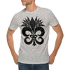 Vintage Style Mardi Gras Graphic Design Ring Spun Combed Cotton Short Sleeve Deluxe Jersey T-Shirt - Heather-Grey XS