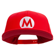 Mario Luigi Wario Waluigi Symbol Embroidered 6 Panel High Profile Structured Snapback - Red OSFM