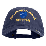 U.S. Army 23rd Infantry Division Embroidered Washed Solid Pigment Dyed Cotton Twill Brass Buckle Cap - Navy OSFM