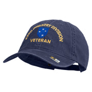 U.S. Army 23rd Infantry Division Embroidered Washed Solid Pigment Dyed Cotton Twill Brass Buckle Cap - Navy OSFM