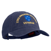 U.S. Army 23rd Infantry Division Embroidered Washed Solid Pigment Dyed Cotton Twill Brass Buckle Cap - Navy OSFM