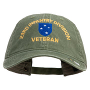 U.S. Army 23rd Infantry Division Embroidered Washed Solid Pigment Dyed Cotton Twill Brass Buckle Cap - Olive OSFM