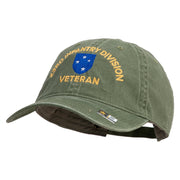 U.S. Army 23rd Infantry Division Embroidered Washed Solid Pigment Dyed Cotton Twill Brass Buckle Cap - Olive OSFM