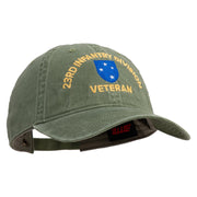U.S. Army 23rd Infantry Division Embroidered Washed Solid Pigment Dyed Cotton Twill Brass Buckle Cap - Olive OSFM