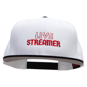 Live Streamer  Embroidered Two Tone Flat Bill Snapback - Black-White OSFM