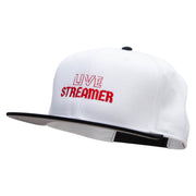 Live Streamer  Embroidered Two Tone Flat Bill Snapback - Black-White OSFM