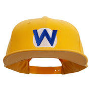 Mario Luigi Wario Waluigi Symbol Embroidered 6 Panel High Profile Structured Snapback - Gold OSFM