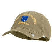 U.S. Army 23rd Infantry Division Embroidered Washed Solid Pigment Dyed Cotton Twill Brass Buckle Cap - Khaki OSFM